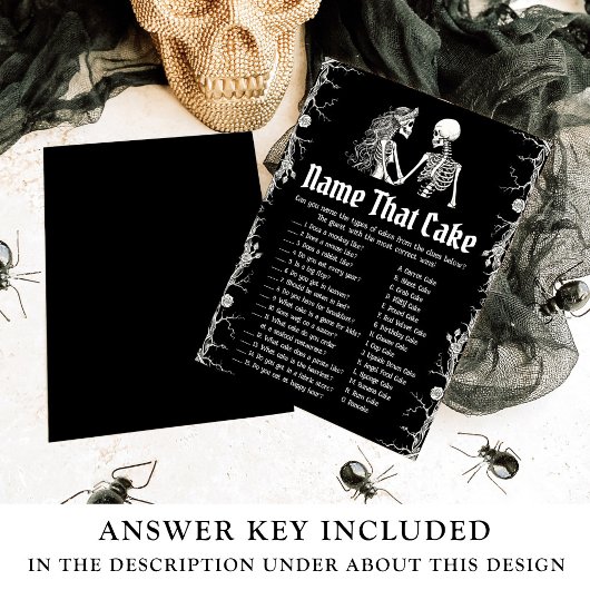 Halloween Skeleton Naam Die Taart Bruids Game Kaart
