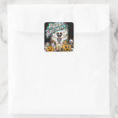 Halloween Skeleton no1 Classic Square Stickers (Tas)