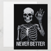 Halloween Skeleton - Nooit Beter Ik Feestdagenkaart (Voorkant / Achterkant)