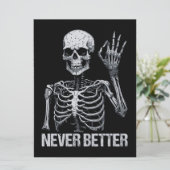 Halloween Skeleton - Nooit Beter Ik Feestdagenkaart (Staand voorkant)