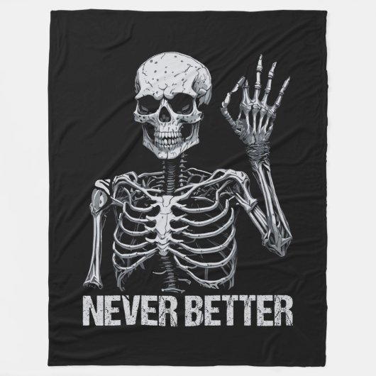 Halloween Skeleton - Nooit Beter Ik Fleece Deken (Voorkant)
