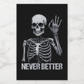 Halloween Skeleton - Nooit Beter Ik Voedselcontainer Etiket (Enkel label)