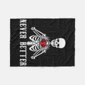 Halloween Skeleton Nooit Betere Handen Hart Grappi Fleece Deken (Voorkant (Horizontaal))