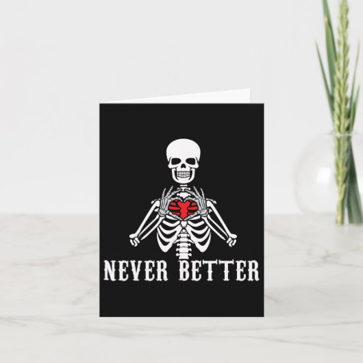 Halloween Skeleton Nooit Betere Handen Hart Grappi Kaart (Voorkant)
