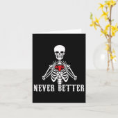 Halloween Skeleton Nooit Betere Handen Hart Grappi Kaart (Gele Bloem)