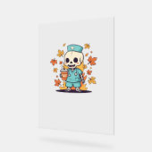 Halloween Skeleton Nurse met Koffie Classic T-Shi Acryl Bord (Hoek)