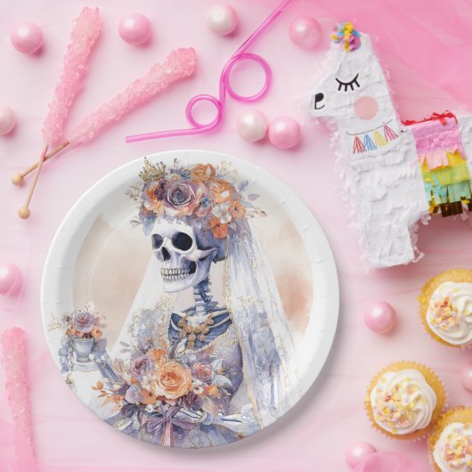 Halloween Skeleton Paper Borden Papieren Bordje (Feest)