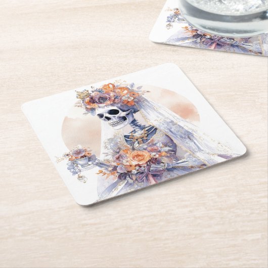 Halloween Skeleton Paper Onderzetter (Schuin)