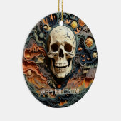 Halloween Skeleton Paper Quill Art Keramisch Ornament (Rechts)