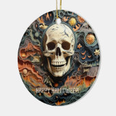 Halloween Skeleton Paper Quill Art Keramisch Ornament (Links)