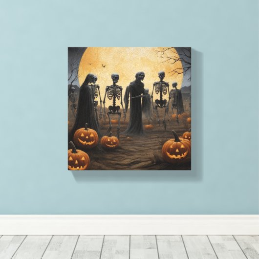 Halloween Skeleton Parade Canvas (Insitu (Houten vloer))