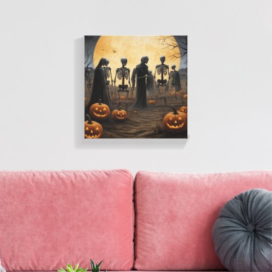 Halloween Skeleton Parade Canvas (Insitu (Woonkamer))