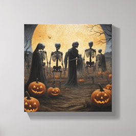 Halloween Skeleton Parade Canvas