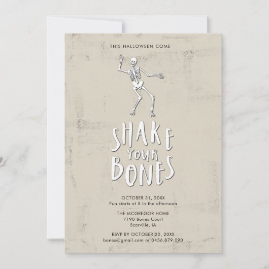 Halloween Skeleton Party Kaart (Voorkant)