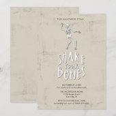 Halloween Skeleton Party Kaart (Voorkant / Achterkant)