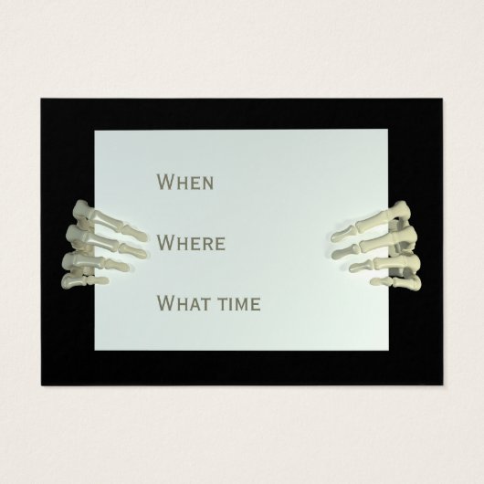 Halloween Skeleton Party Mini Uitnodigingen 100 Pa Visitekaartjes (Achterkant)