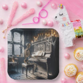 Halloween Skeleton Pianist Papieren Bordje (Feest)