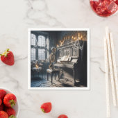 Halloween Skeleton Pianist Servet (Insitu)