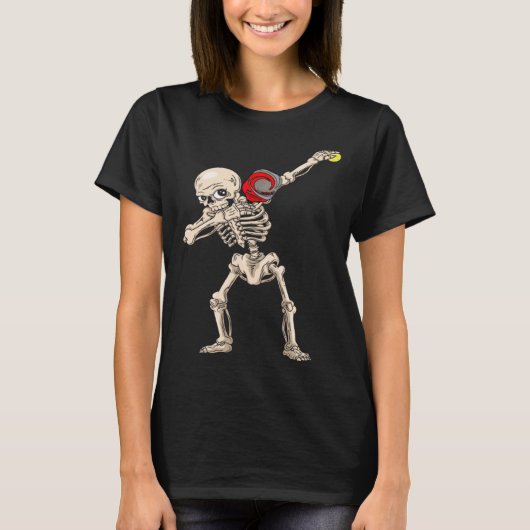 Halloween Skeleton Pickleball Dabbing T-shirt (Voorkant)