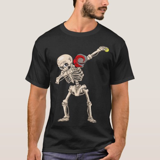 Halloween Skeleton Pickleball Dabbing T-shirt (Voorkant)