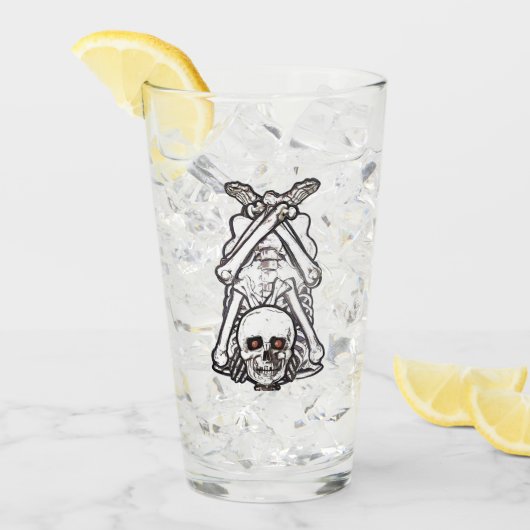 Halloween Skeleton - Pint Glass Glas (Voorkant ijs)