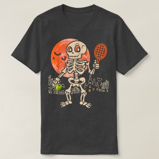 Halloween Skeleton Pplay Tennis Funny Player Coa T-shirt (Design voorkant)