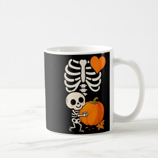 Halloween Skeleton Pregnancy Announcement Soky Mom Koffiemok (Rechts)