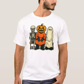 Halloween Skeleton Pumpkin Ghost T-shirt (Voorkant)