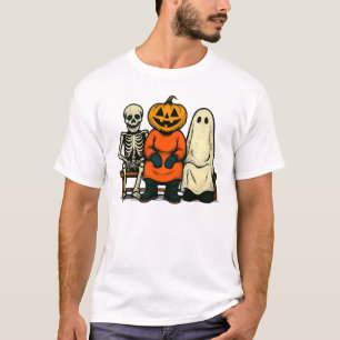 Halloween Skeleton Pumpkin Ghost T-shirt