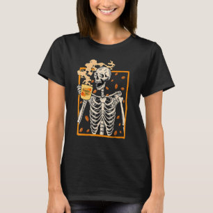 Halloween Skeleton Pumpkin Spice Latte Syr T-shirt