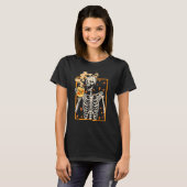 Halloween Skeleton Pumpkin Spice Latte Syr T-shirt (Voorkant volledig)