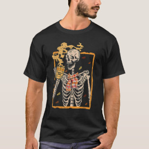 Halloween Skeleton Pumpkin Spice Latte Syr T-shirt