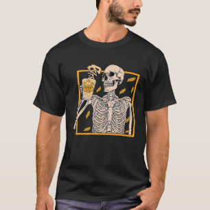 Halloween Skeleton Pumpkin Spice Latte Syr T-shirt
