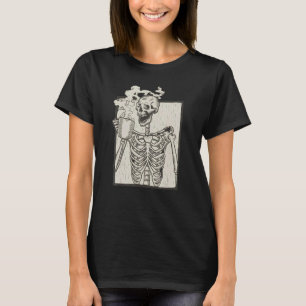 Halloween Skeleton Pumpkin Spice Latte Syr T-shirt