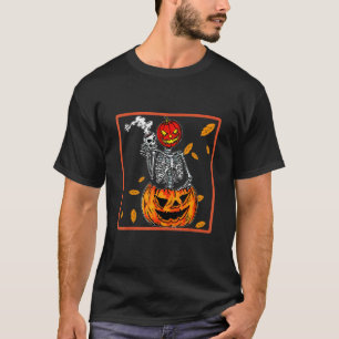 Halloween Skeleton Pumpkin Spice Latte Syr T-shirt