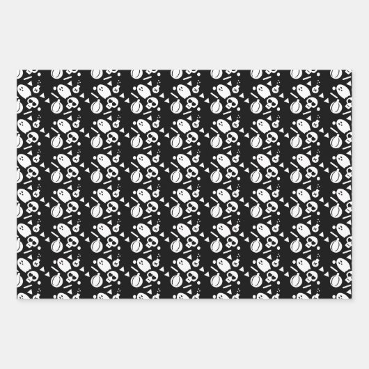 Halloween Skeleton Pumpkin Spooky Sprinkles Inpakpapier Vel (Voorkant)