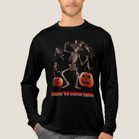 Halloween Skeleton & Pumpkin T-Shirt – Spooky Cool (Voorkant volledig)