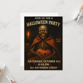 Halloween Skeleton Pumpkin Theme Party Kaart