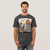 Halloween Skeleton Pumpkin Uil Dark Graphic T-Shir T-shirt (Voorkant volledig)