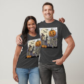 Halloween Skeleton Pumpkin Uil Dark Graphic T-Shir T-shirt (Unisex)