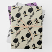 Halloween Skeleton Pumpkin Witch Pattern Inpakpapier Vel (In situ)