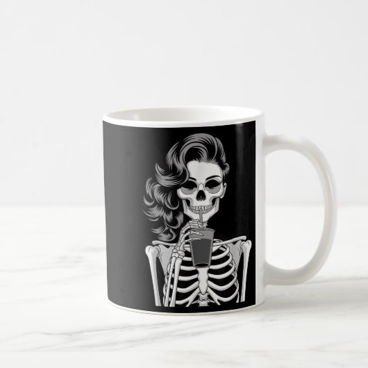 Halloween Skeleton Retro Style Drink Beverage Quir Koffiemok (Rechts)