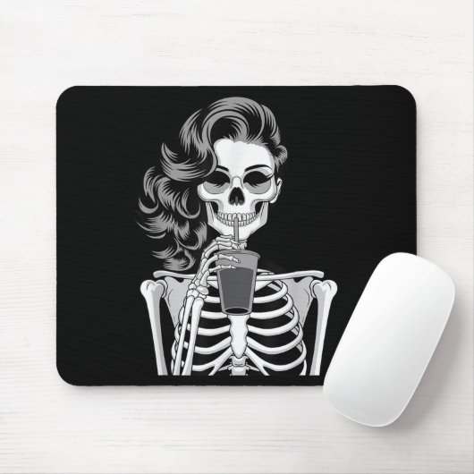 Halloween Skeleton Retro Style Drink Beverage Quir Muismat (Met muis)