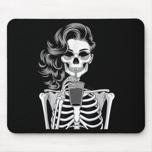 Halloween Skeleton Retro Style Drink Beverage Quir Muismat (Voorkant)