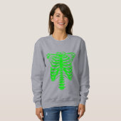 halloween Skeleton Rib Cage acid green Trui (Voorkant volledig)