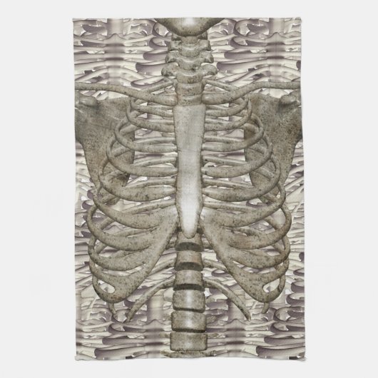 Halloween Skeleton Rib Cage Rustieke Keuken Handdo Theedoek (Verticaal)