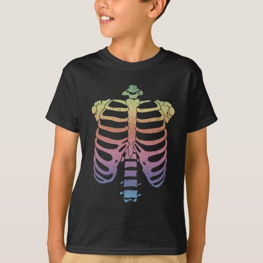 Halloween Skeleton Rib Cage Zombie Costume T-shirt (Voorkant)