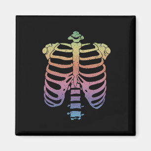 Halloween Skeleton Rib Cage Zombie Costume T-shirt Magneet