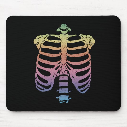 Halloween Skeleton Rib Cage Zombie Costume T-shirt Muismat (Voorkant)