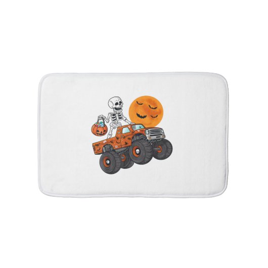 Halloween Skeleton Riding Monster Truck Badmat (Voorkant)